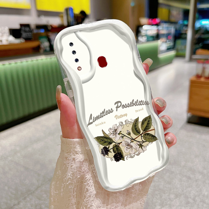 Casing Hp Untuk Samsung Galaxy A20s Case Casing Softcase pelindung silikon Bunga-bunga cantik pola H