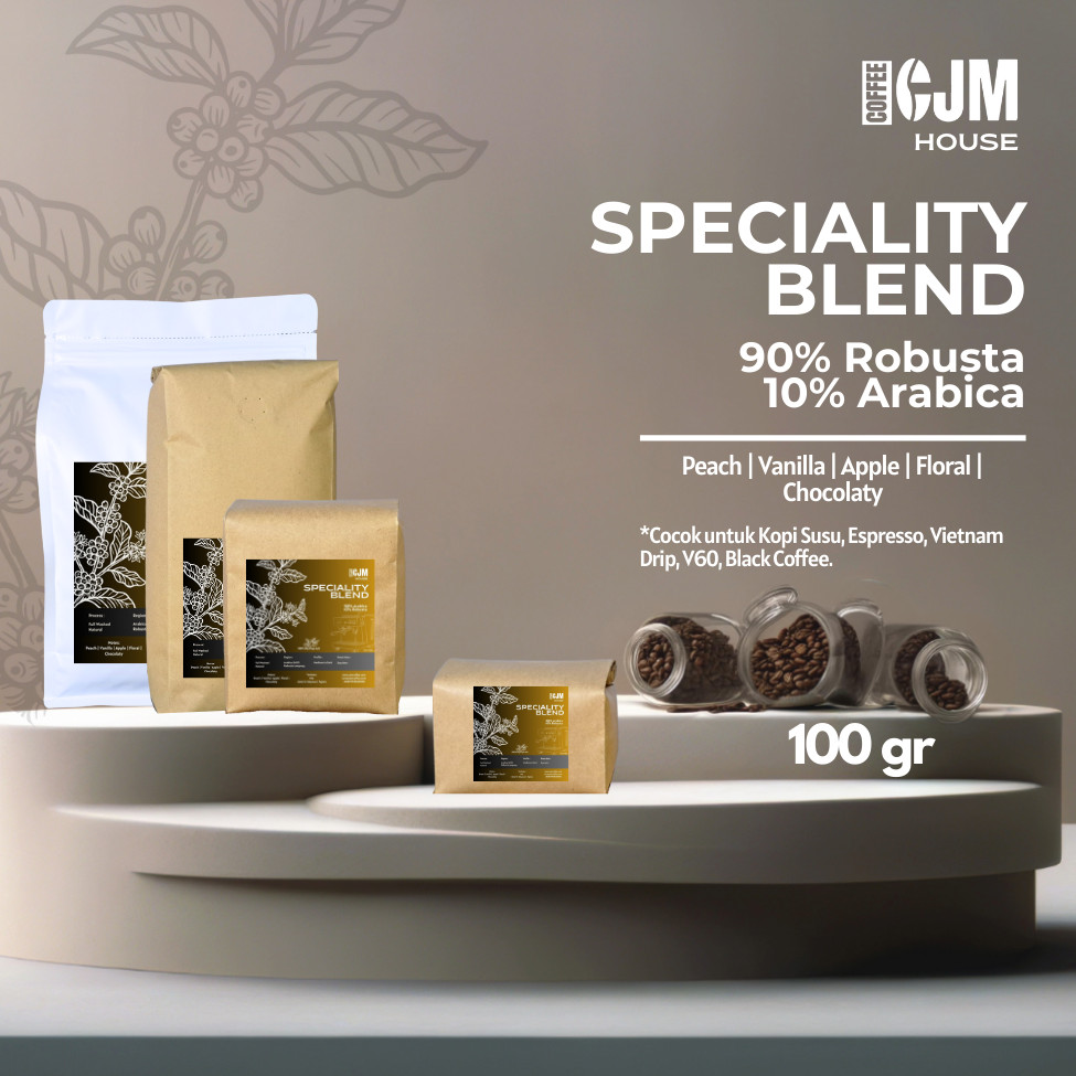 

100Gr 90% Robusta 10%Arabika | CJM Coffee House | Kopi Super Premium Asli | House Blend LampungXGayo