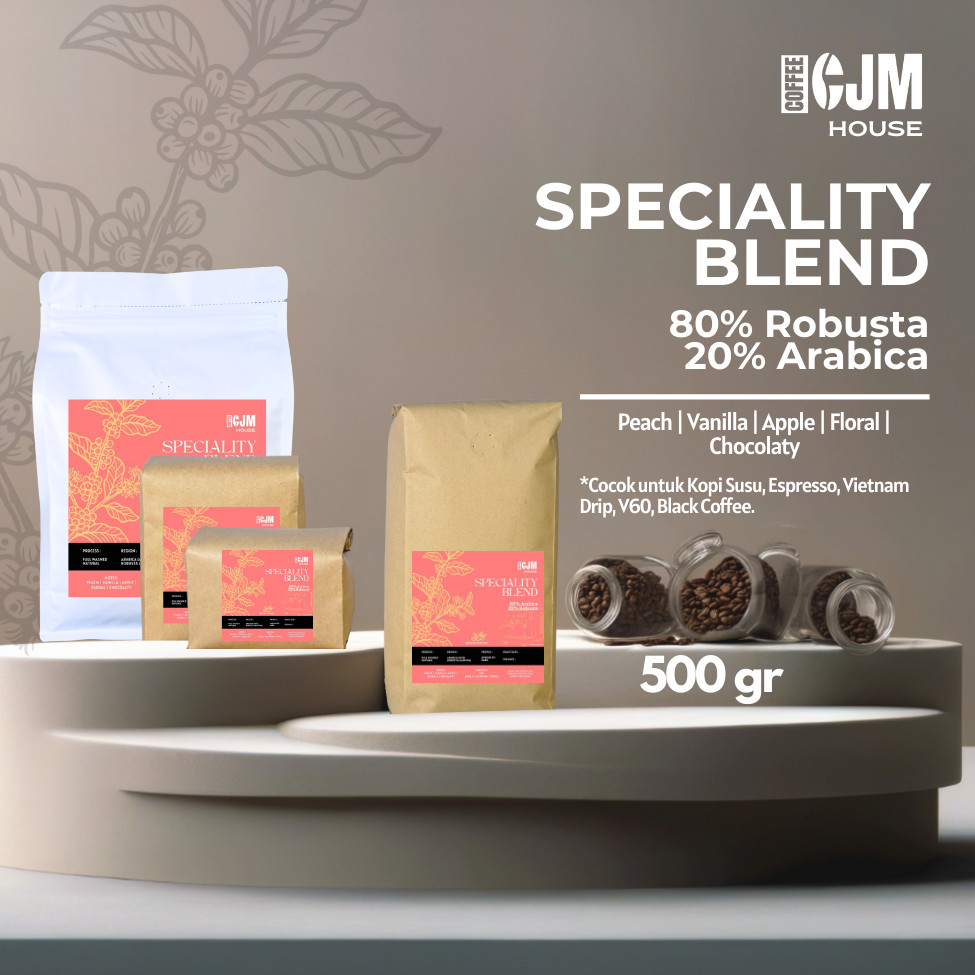 

500Gr 80% Robusta 20% Arabica | CJM Coffee House | Kopi Premium Asli | House Blend LampungXGayo