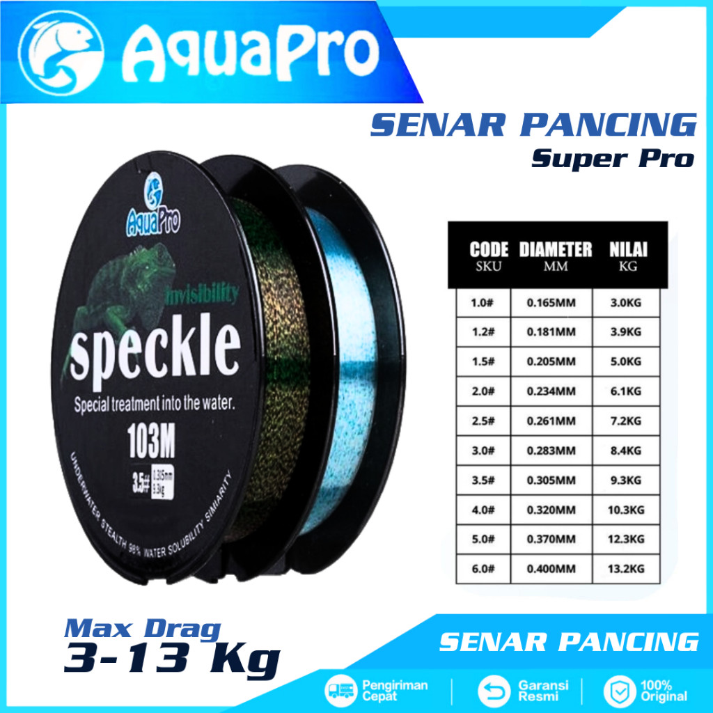 murah senar pancing ikan line fishing speckle bunglon senar pancing nilon 103m senar titik tak