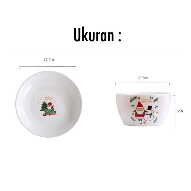 

ORIGINAL PetiteMaison Christmas Gift Bowl Plate set Paket Hadiah Natal 2 mangkok 2 piring keramik pakai tas n.-150