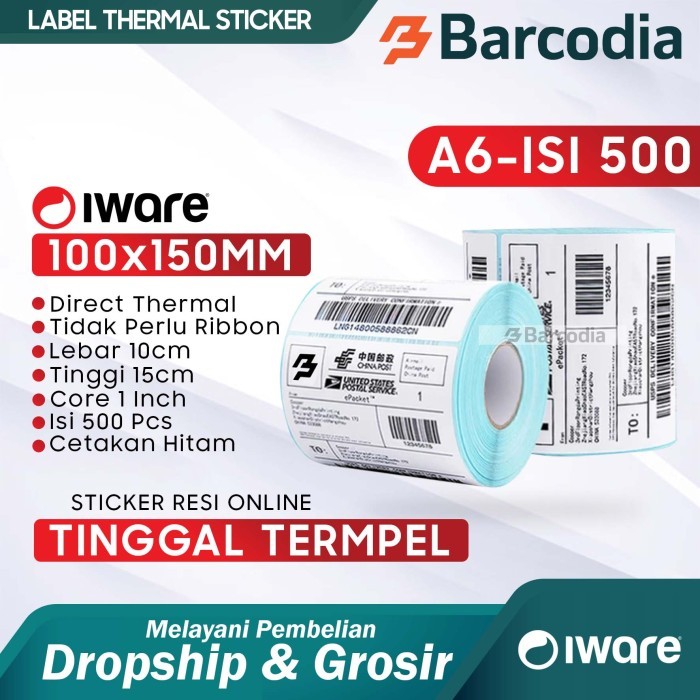 

Terlaris Direct Thermal Sticker Label Resi 100x150 mm 500Pcs CF SALE