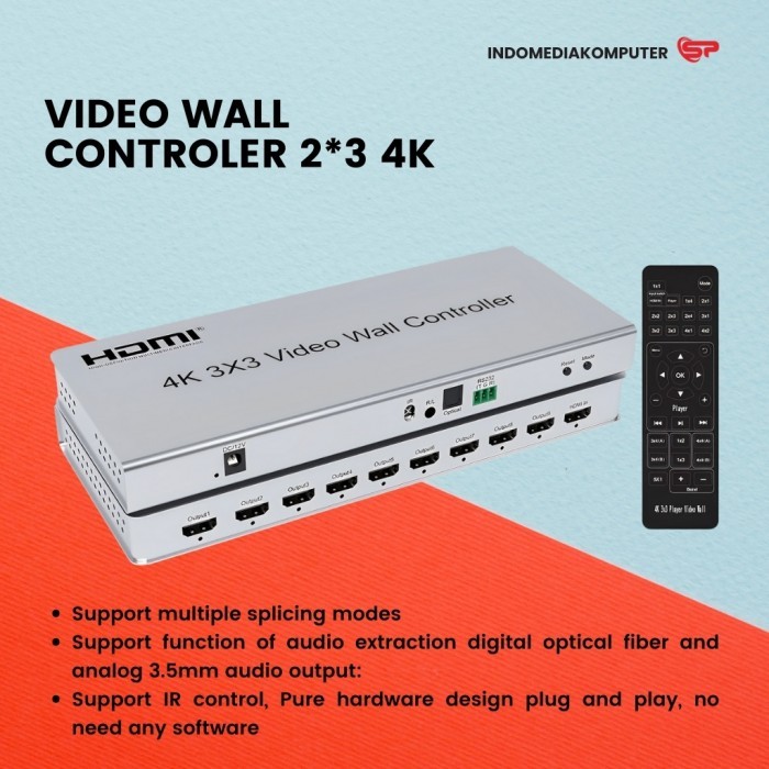 Toko Bakia -- 4K Video Wall Controller 2x3 HDMI TV Wall Processor 2x3 6 Screen Video