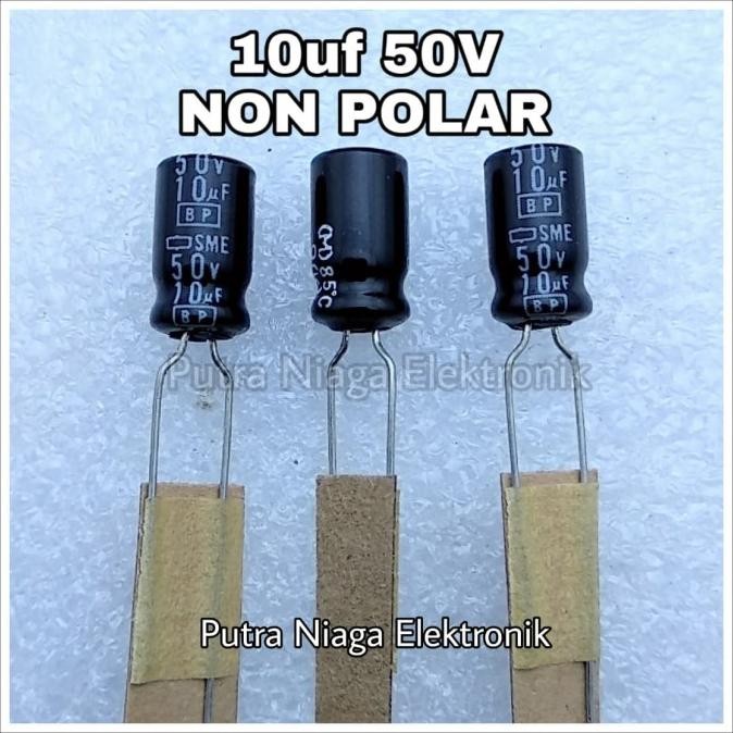 (5) Elco 10uf 50V Non Polar / BP Kapasitor NonPolar 10 uF 50 V putr4n Murah