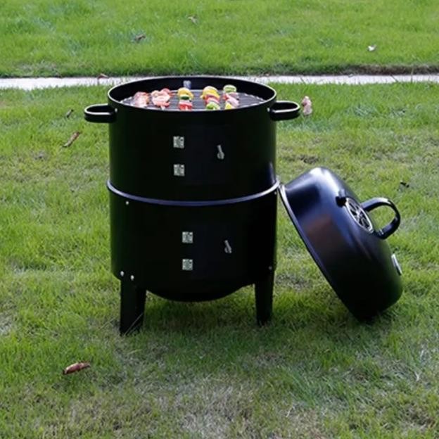 Bbq Grill Dan Smoker 3In1 Charcoal Bullet Grill Smoker ,Sei Sapi