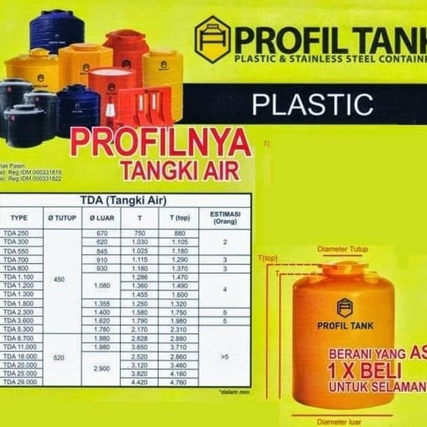 Tanki Profil Tank Tda 700 Liter  Ready