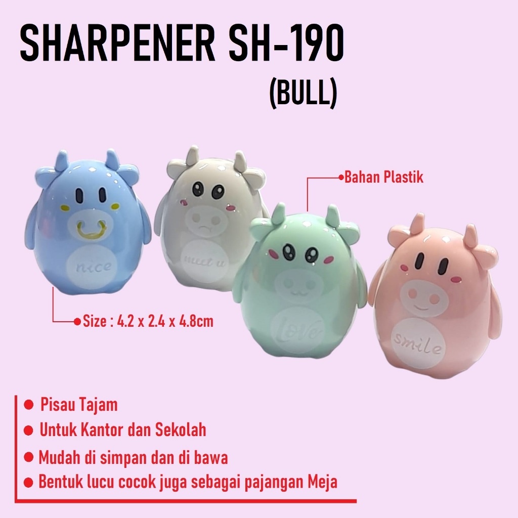 

Serutan Pensil Lucu / Rautan Pensil Imut / Manual Pencil Sharpener SH-190 / Peruncing Pensil /