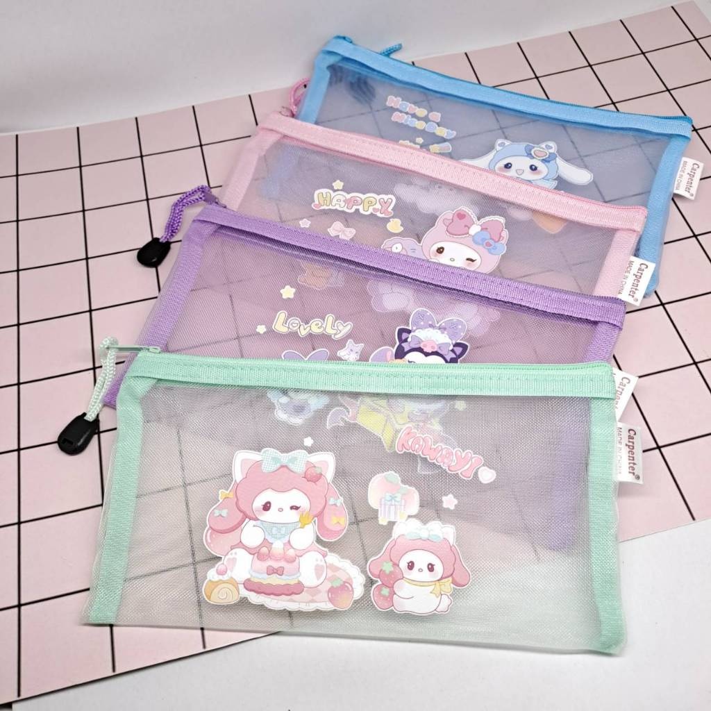 

Kotak Pensil Dompet Pouch Jaring Sanrio Cinnamorol, Kuromi, Melody ukuran B6 Lucu Aesthetic untuk