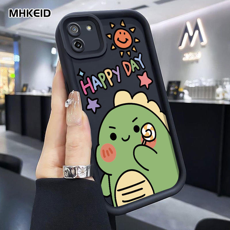 MHKEID Casing Hp Untuk Realme C11 2020 Case Casing HP pola unicorn dan dinosaurus Kasing Cesing Sili
