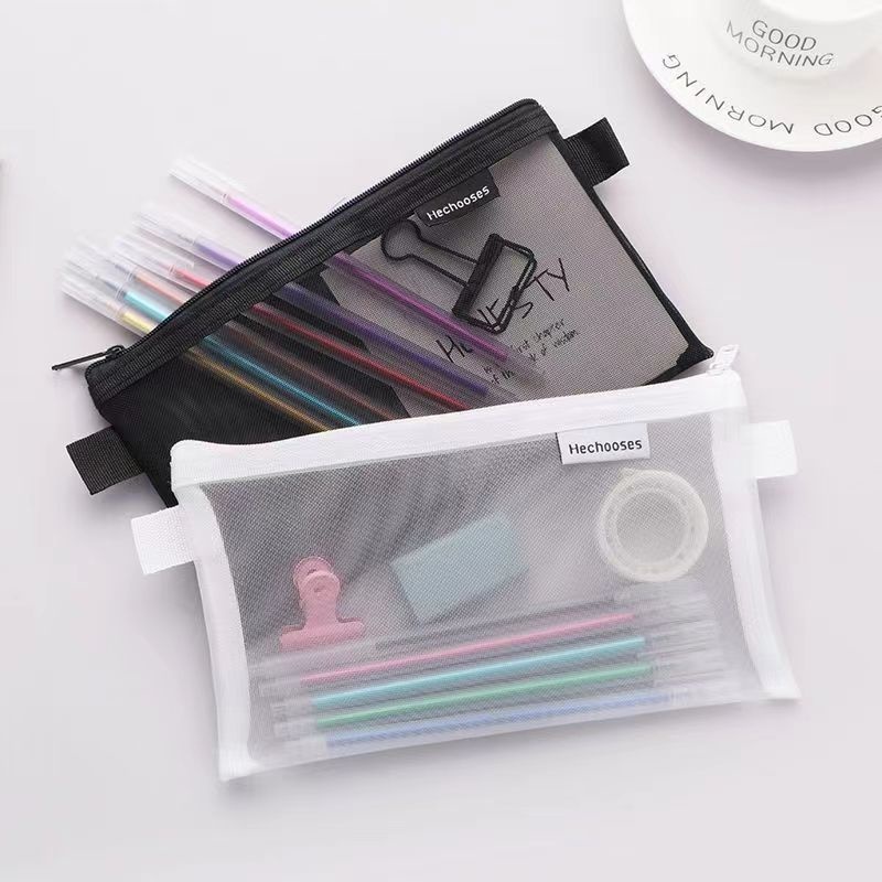 

Large-Capacity Transparent Pencil Case Student Stationery Storage Bag/Tas pensil transparan