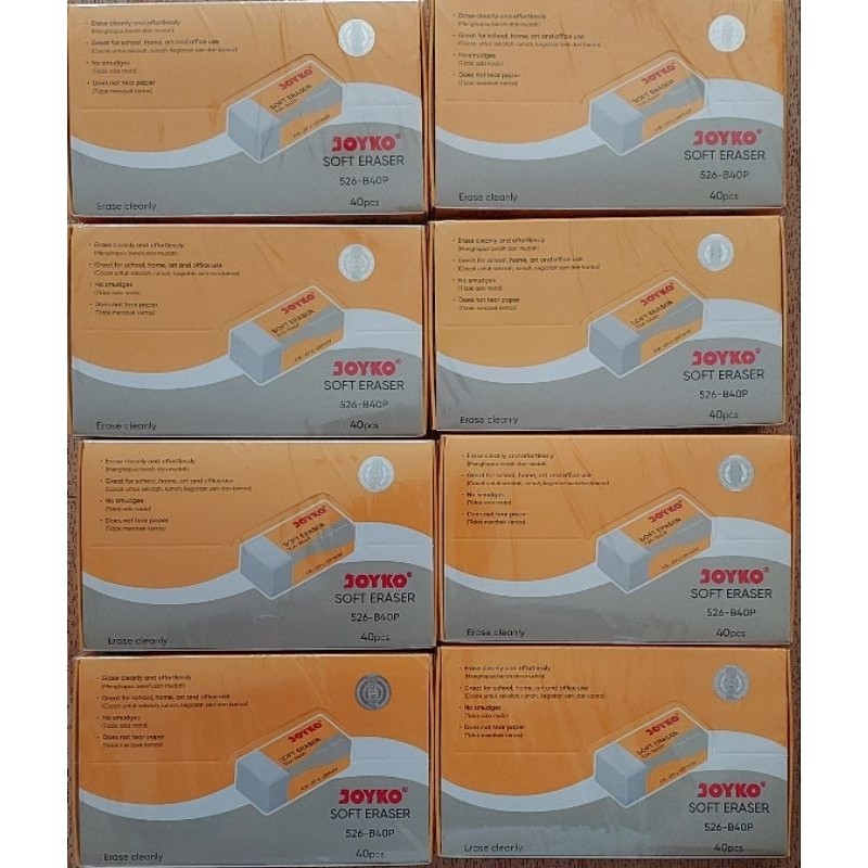 

( 10 PCS ) Penghapus Joyko / Eraser Joyko B40L / Eraser 526 B40P HITAM+PUTIH