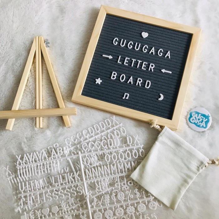 

GUGUGAGA Letter Board / Papan Nama Bayi / Felt Letter Board / Papan