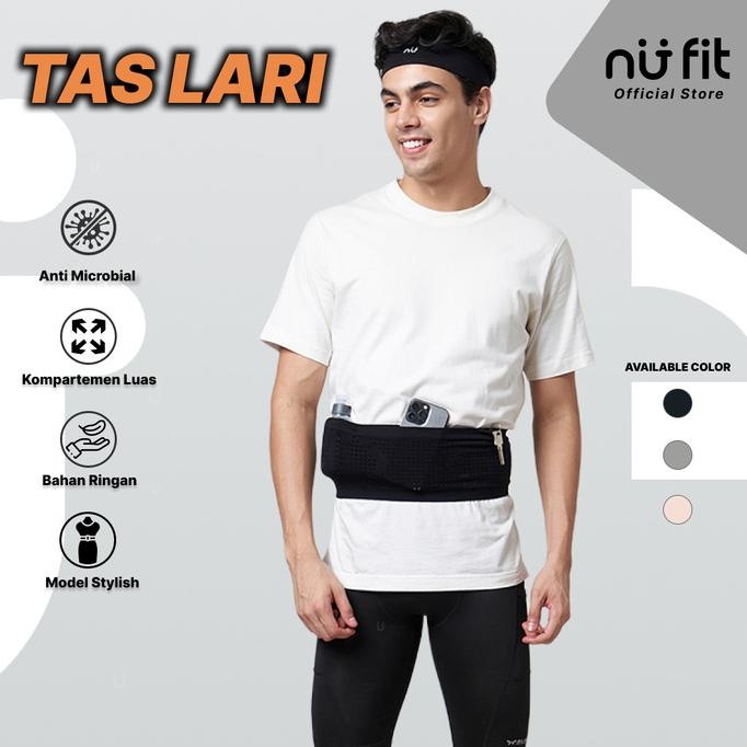 . Nu Fit - Running Belt / Tas Pinggang Elastis / Tas Lari Pria Elastis