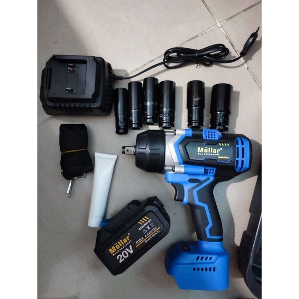 READY mollar CIW20750 set cordless impact wrench alat buka baut 20v 750nm CIW 20750