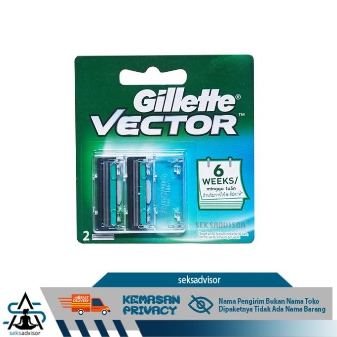 GILLETTE VECTOR REFILL PISAU CUKUR. Gilete Gillete Gilette - 2 pcs