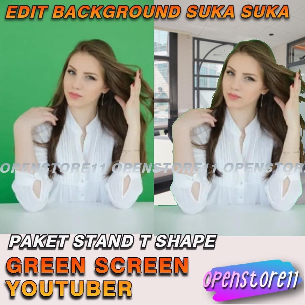 Yt- Green Screen Portable Youtuber Stand T Shape 150 X 200Cm Berkualitas