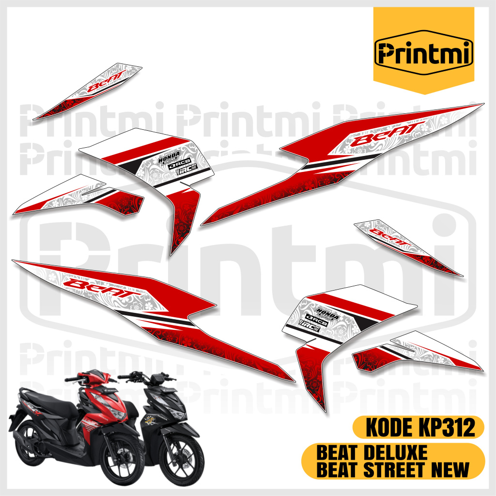 Striping Stiker Motor Beat Deluxe CBS ISS 2021 2022 2023 2024 Street New Variasi List Skotlet Printm