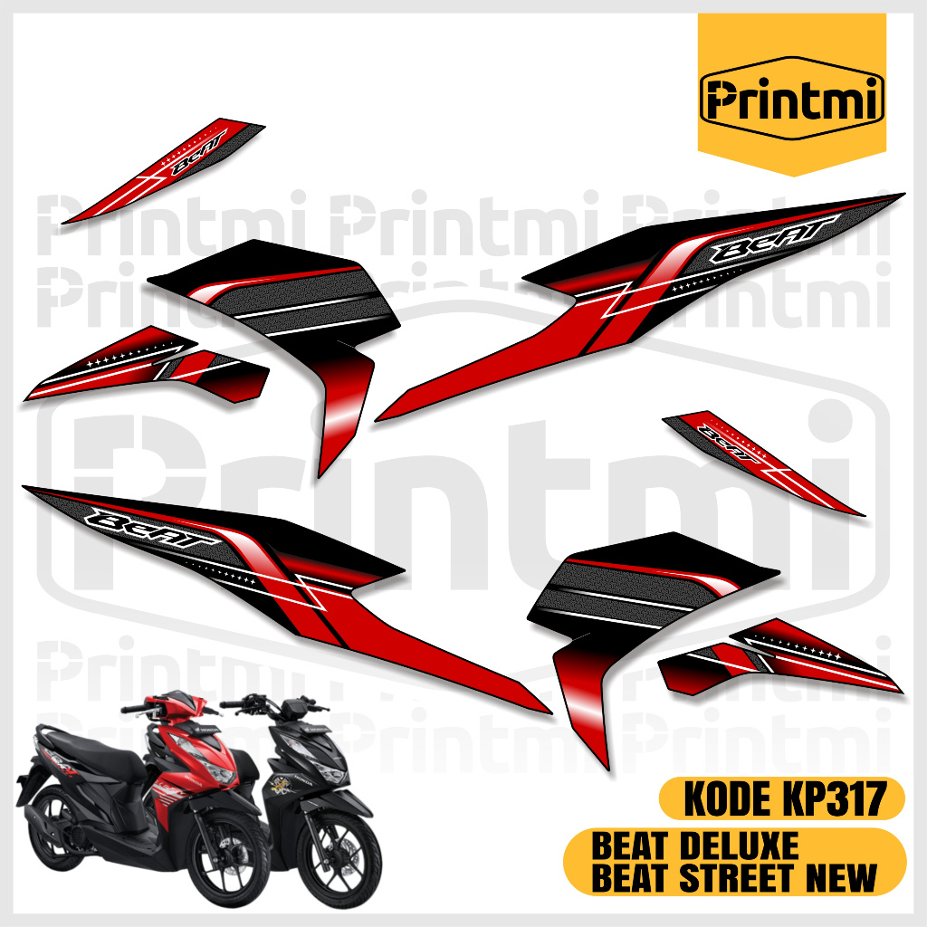 Stiker Striping Motor Beat Deluxe 2021 2022 2023 2024 Street New CBS ISS Variasi List Skotlet Printm