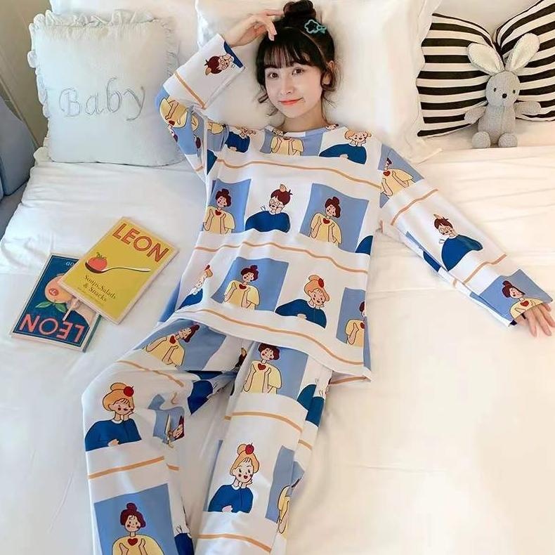 Buruan Baju Tidur Wanita Piyama  Lengan Panjang | Setelan Baju Tidur Wanita | Piyama Wanita | Piyama