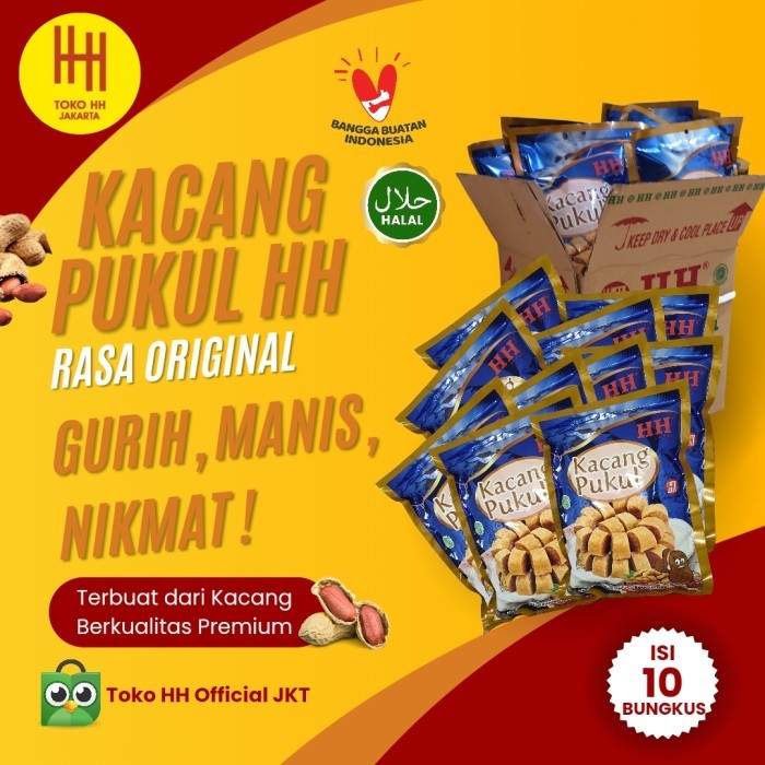 

Kacang Pukul HH - Rasa Original - 1 Dus - Isi 10 Bungkus (Biru)