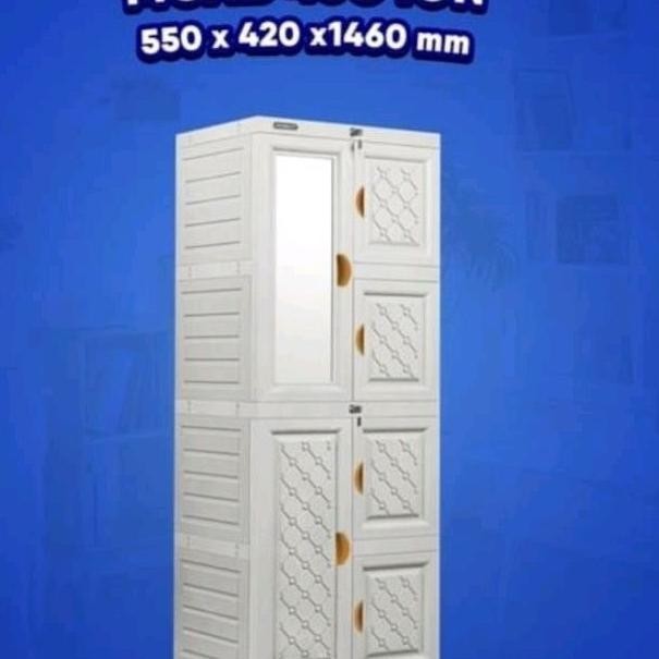 Lemari Plastik / Lemari Pakaian / Rak Plastik Napolly 3 4 Susun Kunci