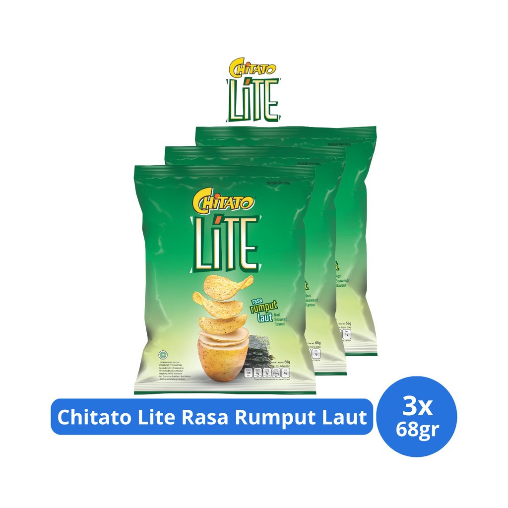 

Chitato Lite Keripik Kentang Rasa Rumput Laut 68gr x 3 pcs