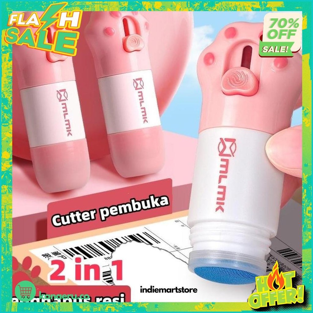 

2 In 1 Cutter Pembuka Paket Penghilang Informasi Resi 20 Ml 10Ml Cairan Penghapus Tinta Kertas Thermal Dengan Cutter Mini Mlmk Correction Fluid Box Opener/Penghapus/Tip Ex Resi Paket Mini Box Package Opener Roller Stamp Lucu Cairan Koreksi Kertas Cod