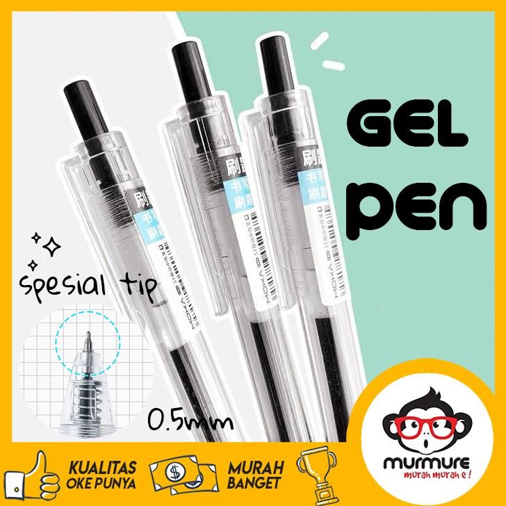 

MURMURE | PULPEN PENA GEL SIMPLE PEN WHITE BLACK MEKANIK 0.5mm AESTHETIC PEN