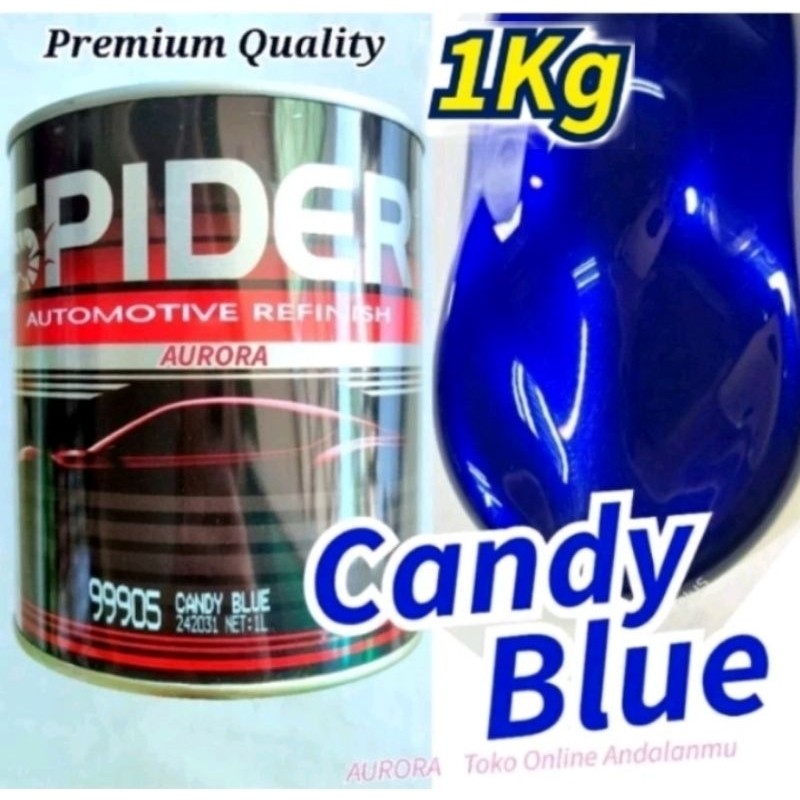 READY STOCK- Cat SPIDER LABA-LABA 99905 Candy Tone Blue 1Kg Candytone Biru Transparan Kendi Cendi