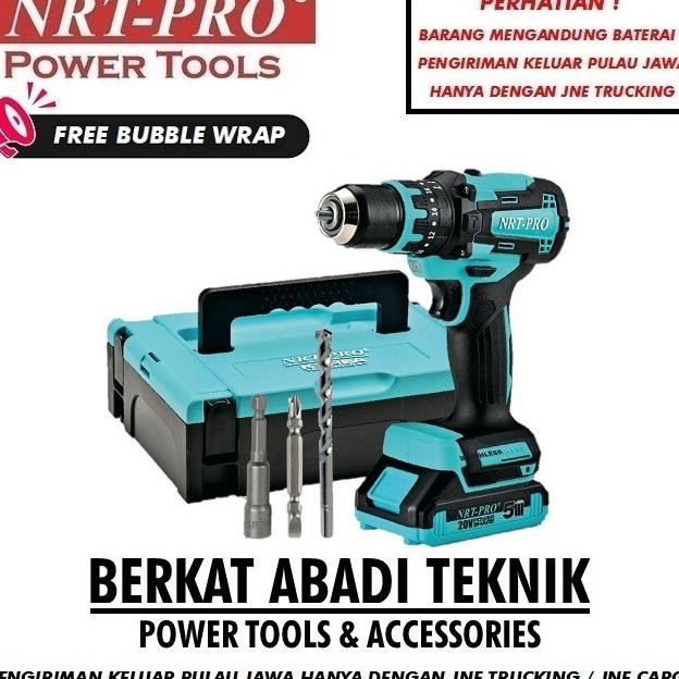 Nrt-Pro Dc 740 Mesin Bor Cordless Drill Set 20V Baterai Impact Dc740