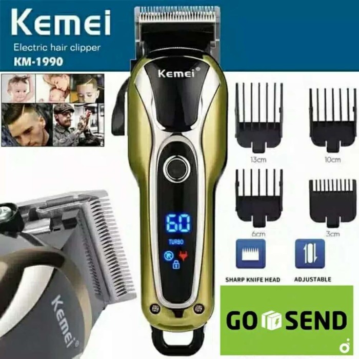 Alat Mesin Cukur Rambut Turbo Original Kemei Km-1990 Km 1990 Km1990