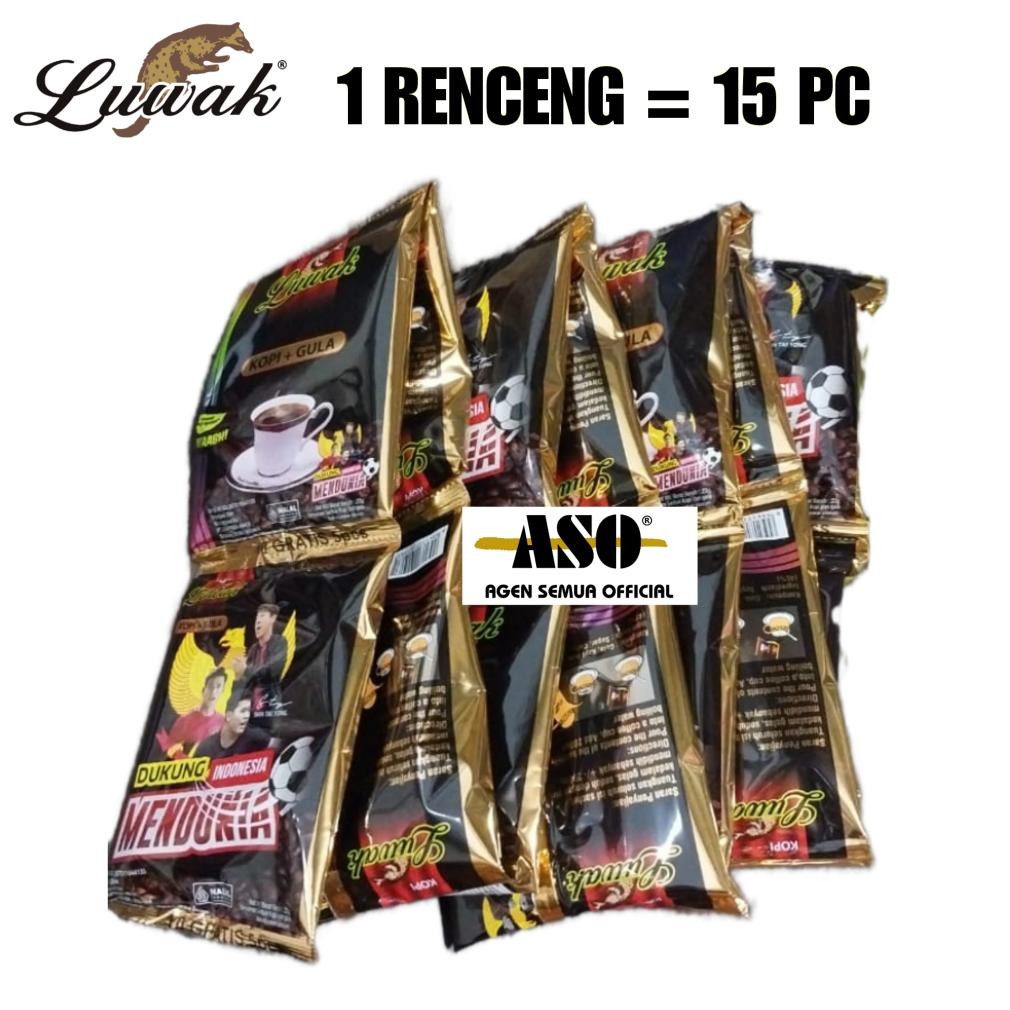 

KOPI LUWAK HITAM + GULA 23gr RENCENG (ISI 15 pc )