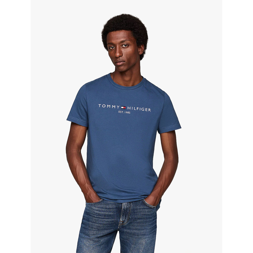 TOMMY HILFIGER - LOGO EMBROIDERY SLIM FIT T-SHIRT-DENIM