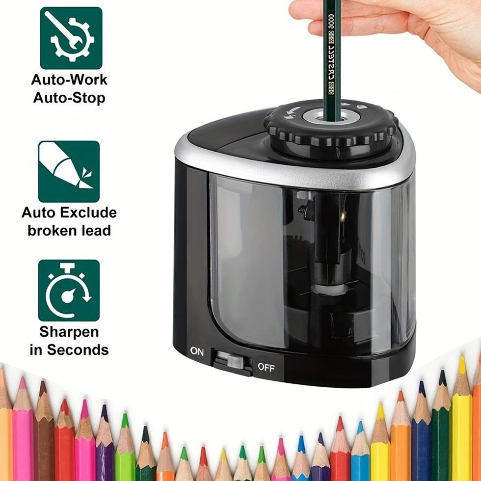 

Murah Electric Pencil Sharpener Roller Planer Semi Automatic Battery Model For Students Creative School Stationery Supplies Viral