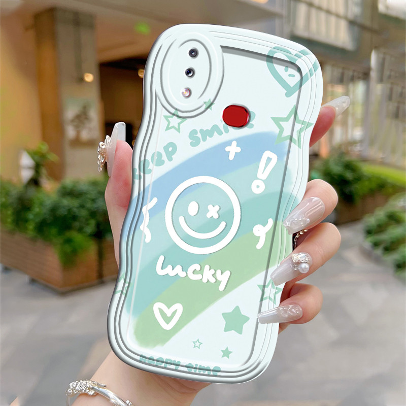 Casing Hp Untuk Samsung Galaxy A10s M01s Case Casing Pola Smiley pelangi Kasing HP Cesing Silikon Ke