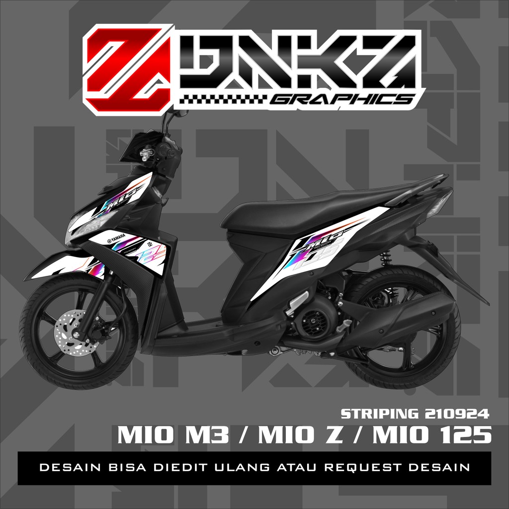 Stiker Mio M3 Terbaru Decal Striping Standar Original Stiker Mio Z 125 Variasi Racing ST210924 Berku