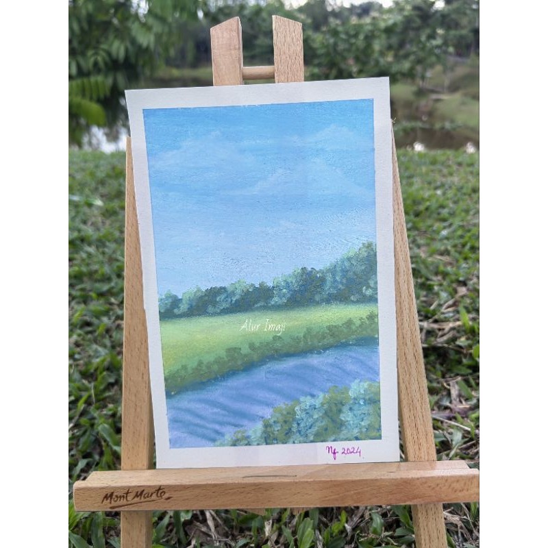 Lukisan Pemandangan Sungai Kecil