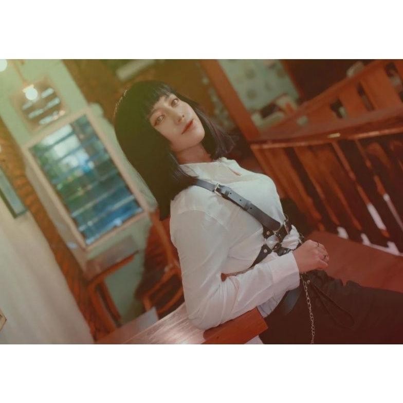 ween KUYANG_OFFICIAL (VANESSA) Aksesoris Body belt harness harajuku Halloween Gothic Metal Punk Japa