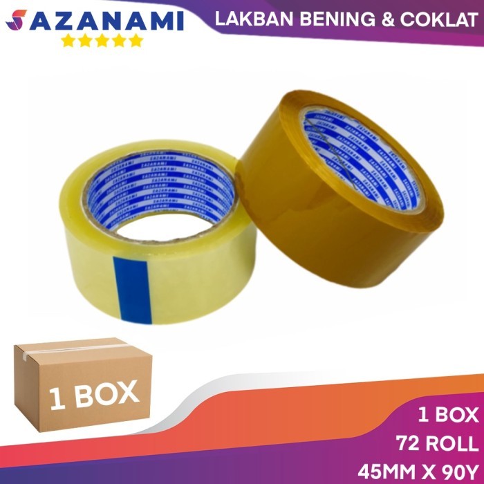 

BISA GOSEND! 1 box Sazanami lakban bening 2 x 90yard opp (khusus Gojek gokilat) - Cokelat Muda