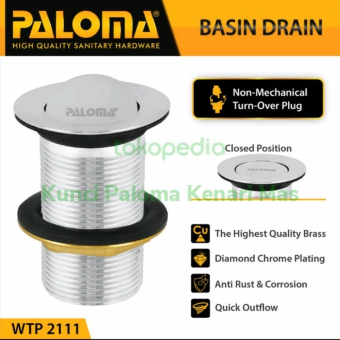 Ready PALOMA WTP 2111 AFUR WASTAFEL KEPALA SIFON MODEL KOIN AFUR WASTAFEL