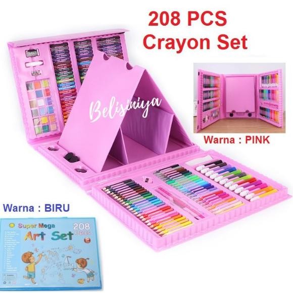 

New Super Mega Art set 208 Pcs - Crayon Set Drawing Anak 208 Pcs GS