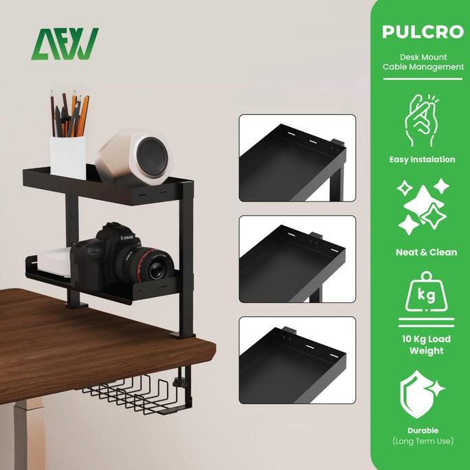 

PULCRO Desk Mount Cable Management Tempat Penyimpanan Kabel + Rack Organizer