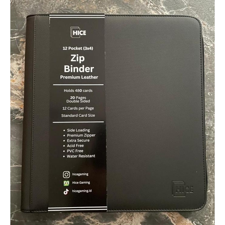 

HICE Premium Zip Album Card Binder 12 Pocket Binder Kartu Pokemon Magic One Piece Flesh and Blood