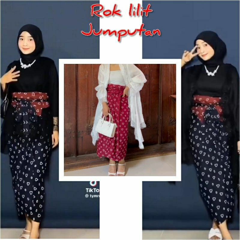 Rok Lilit Batik rok lilit jumputan / rok lilit batik free gesper / lilit batik jumputan / rok lilit