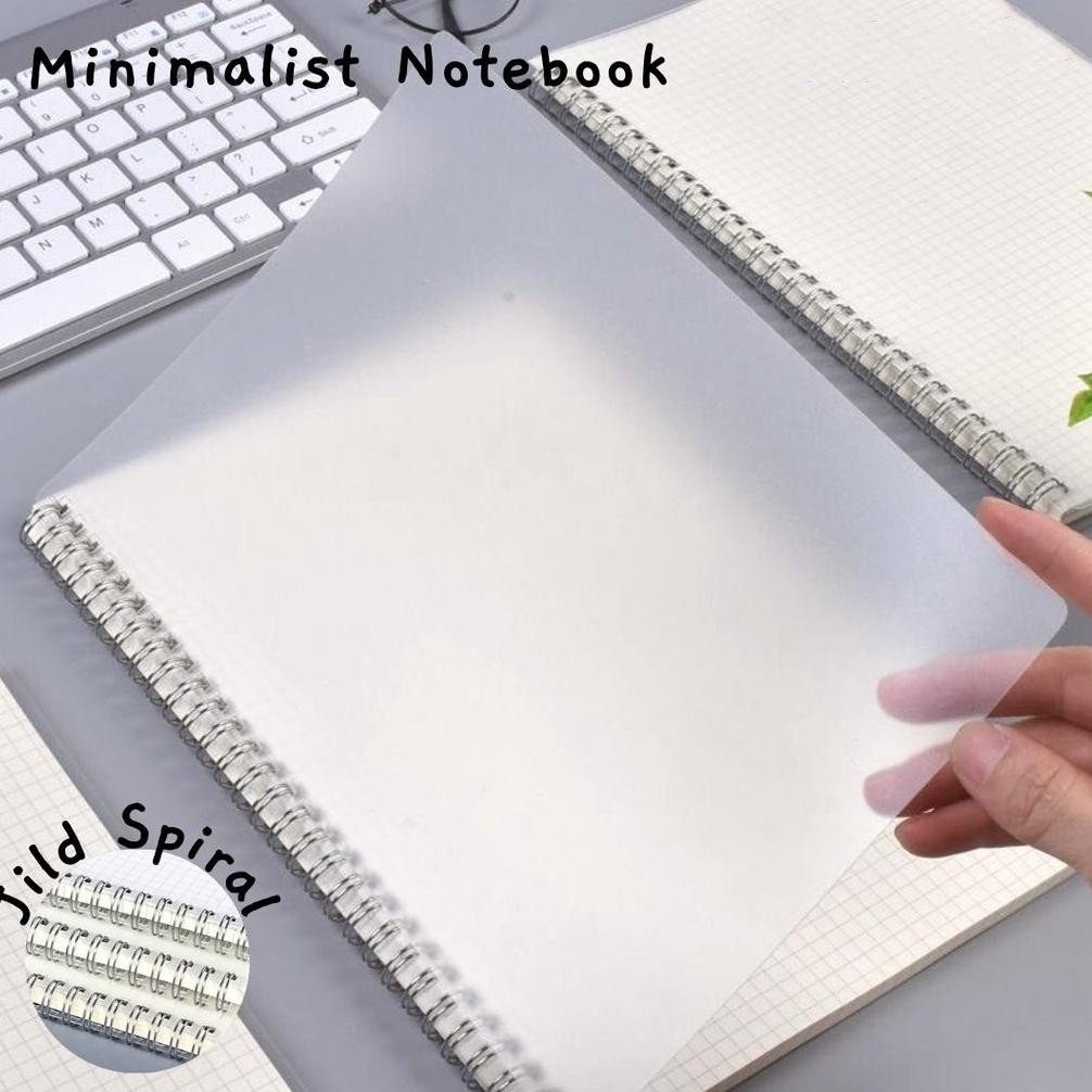 

A6 A5 B5 A4 Grid/Line/Blank Spiral Notebook Transparant 80 Lembar Note Book Buku Tulis Jurnal