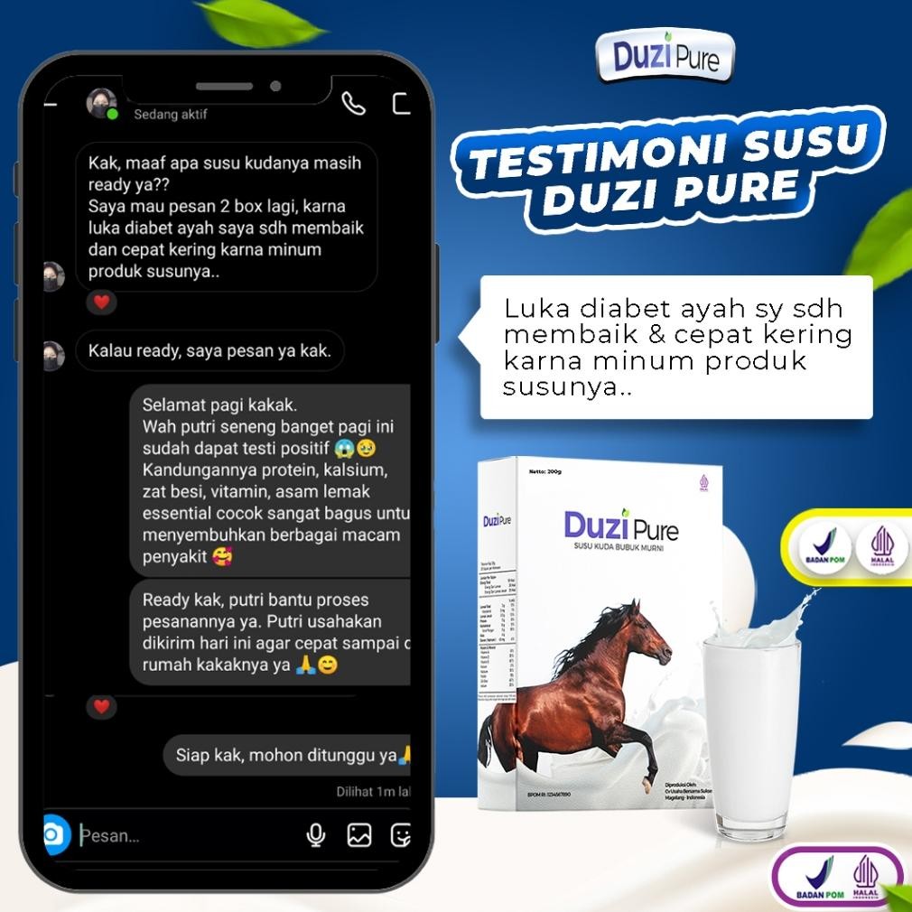 

EVY-510 Duzi Pure - Susu Kuda Lombok Bubuk 200 Gram 1 Box Murah