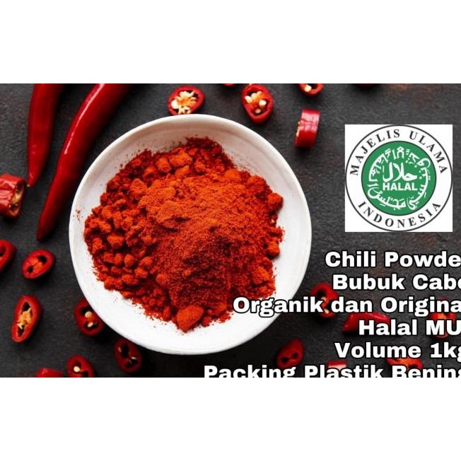 

Chili Powder 1Kg Bubuk Cabe Halus Organik Halal