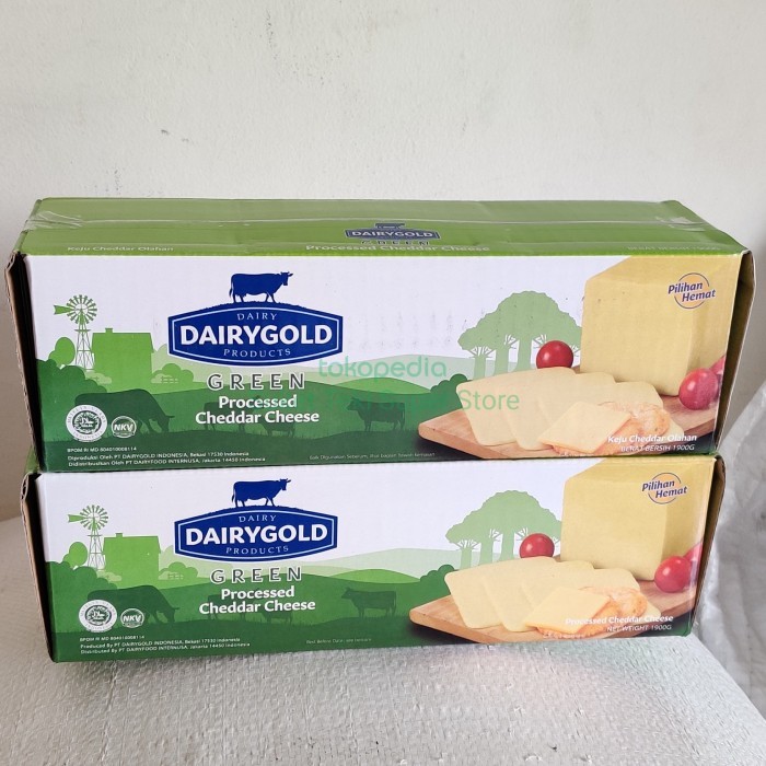 

Dairygold Green Cheddar Cheese Keju Balok 2kg MURMER