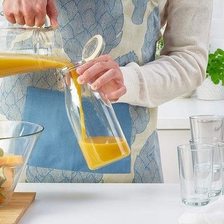 Toples Botol Kaca Klip Kawat Kedap Udara Ukuran 1 Liter