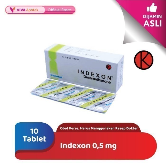 Indexon 0,5 mg / Dexamethasone / Radang / Alergi (10 Tablet)